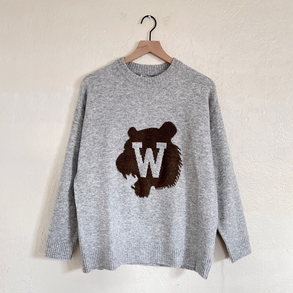 Zara Letter Jacquard Sweater